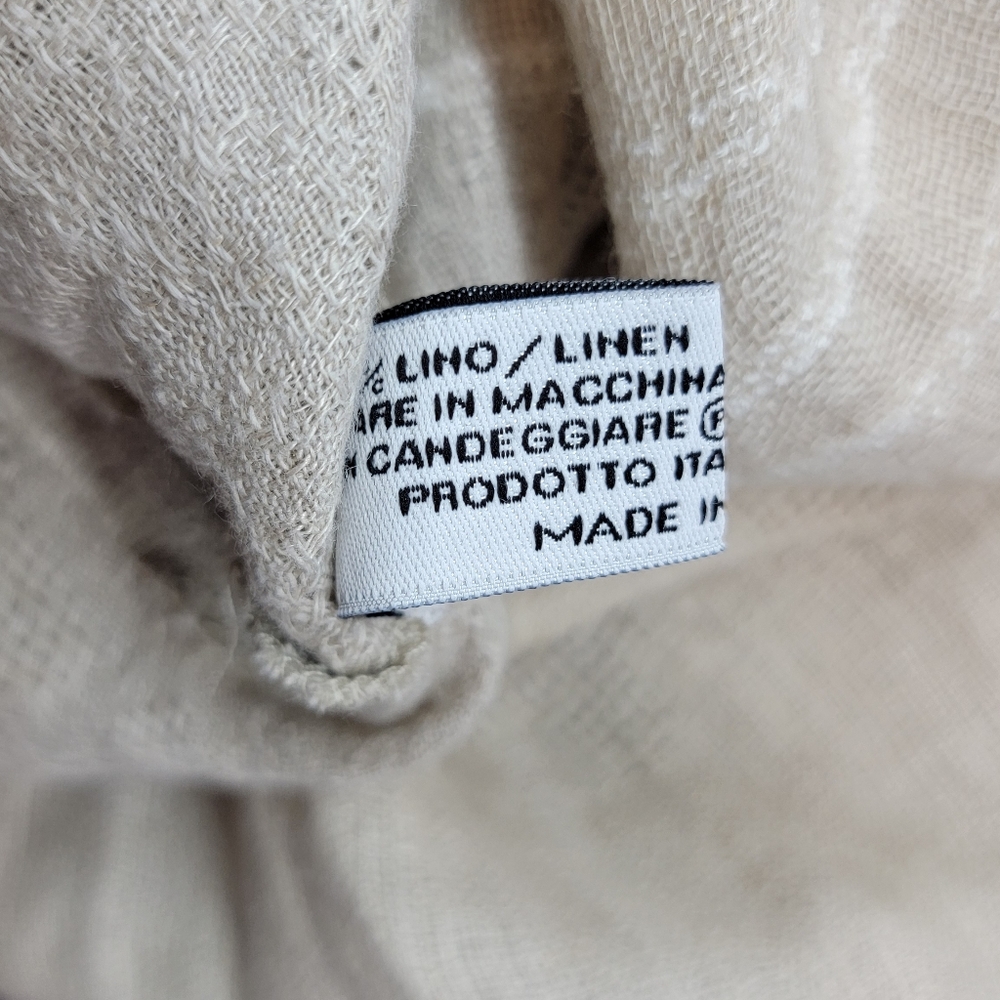 Sartoria Saracena Made in Italy Linen Boxy Tab Sleeve Top - Picture 9 of 13